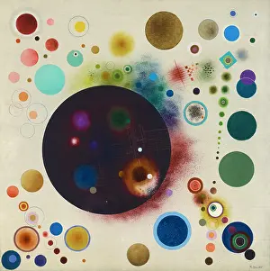 Abstract Art Paintings Prints: Dancing Balls, c1936-1938. Creator: Bauer, Rudolf (1889-1953)