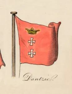 Red And White Color Scheme Prints: Dantzic, 1838