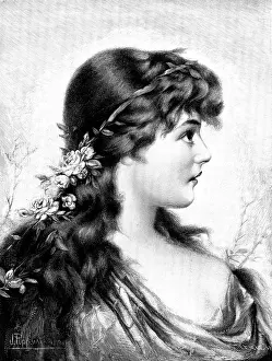 Female Figures In Art Prints: A Daughter of Spring, 1895. Creator: Unknown