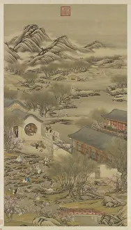 Landscapes Prints: Print of the Third Day of the Third Month, a Chinese landscape