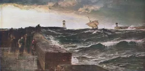 Victorian Era Water Transport Prints: After Three Days Gale, 1885, (c1902). Creator: Unknown