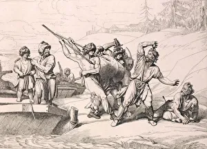Viking Age Illustrations Prints: The Death of Askold and Dir, 1832