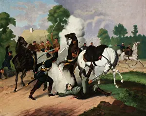 Romantic Era Painting Prints: Death of Czachowski, after 1863. Creator: Unknown