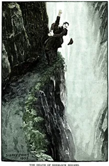 Sherlock Holmes Prints: Sherlock Holmes at Reichenbach Falls, 1893 Print