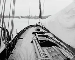 Black And White Nautical Images Prints: Deck of Galatea, between 1880 and 1899. Creator: Unknown