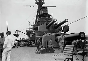 Maritime Warfare History Prints: Deck on MINAS GERAES, between c1910 and c1915. Creator: Bain News Service