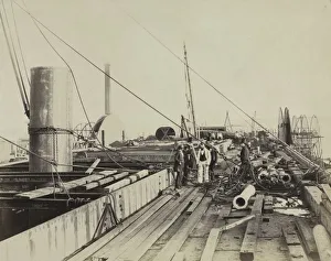 Great Eastern Steamship Prints: Deck Scene of the Great Eastern, 1857. Creator: Robert Howlett (British, 1831-1858)