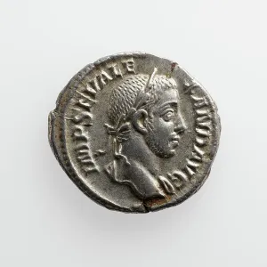 Roman Empire Currency Prints: Denarius of Severus Alexander, A.D. 222-235. Creator: Unknown