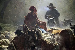 Departure for the Market (Autumn Morning), 1859. Artist: Constant Troyon Departure for the Market (Autumn Morning), 1859. Artist: Constant Troyon