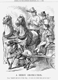 Benjamin Disraeli Cartoon Prints: A Derby Obstruction, 1861