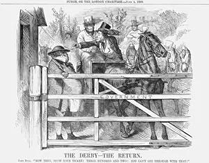 Black And White Engraving Print Prints: The Derby - The Return, 1859