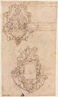 Framed Print : Design for Decorative Hinges Print, 16th century Italian design Framed Print : Design for Decorative Hinges Print, 16th century Italian design
