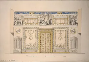 Design for the Lyons Hall (Yellow Drawing-Room) in the Great Palace of Tsarskoye Selo, Early 1780s Design for the Lyons Hall (Yellow Drawing-Room) in the Great Palace of Tsarskoye Selo, Early 1780s