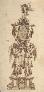 Italian Art Heritage Prints: Design for a (Temporary?) Structure consisting of Two Angels carring