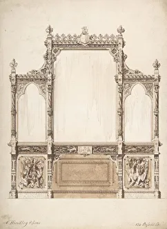 Design for Wall with Wooden Trim Print, 1841-84