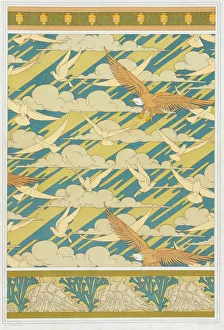 Art Nouveau Wallpaper Designs Prints: Designs for wallpaper border Squash Bug, pub. 1897. Creator: Maurice Pillard Verneuil