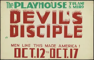 George Bernard Shaw Plays Prints: Devil's Disciple, New Orleans, 1937. Creator: Unknown