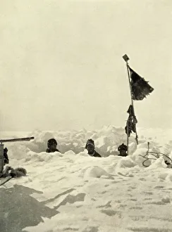 Digging to ascertain the depth of snow covering a depot, c1908, (1909) Digging to ascertain the depth of snow covering a depot, c1908, (1909)