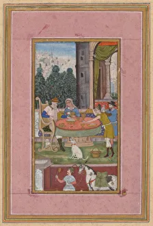 European Heritage Artwork Prints: Dining Scene with European Elements, c. 1590. Creator: Unknown