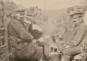 WWI Trench Life Prints: Dinner in the trenches, c1915 (1928)