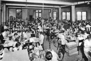 Disabled girls working at the Watercress and Flower Girls Christian Mission, London, 1926-1927 Disabled girls working at the Watercress and Flower Girls Christian Mission, London, 1926-1927