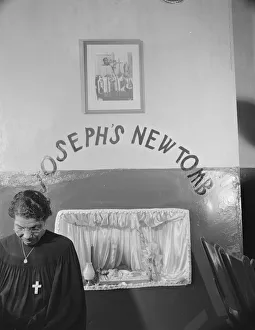 A disciple of the St. Martin's Spiritual Church keeping vigil at Saint... Washington, D.C. 1942 A disciple of the St. Martin's Spiritual Church keeping vigil at Saint... Washington, D.C. 1942