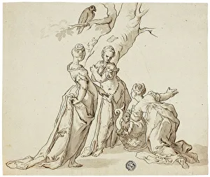 Greek Mythology Depiction Prints: Discovery of Erichthonius, n.d. Creator: Unknown
