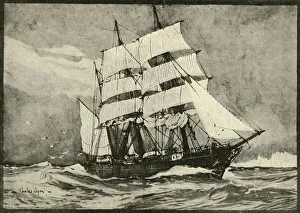 Old Sailing Vessels Prints: The Discovery Under Full Sail, 1901. Creator: Unknown