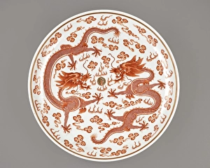 Qing Dynasty Porcelain Prints: Dish, 1885-1908. Creator: Unknown