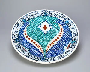Ottoman Decorative Arts Prints: Dish (Tabaq) with Scale Pattern and Serrated Leaves, Ottoman dynasty (1299-1923)
