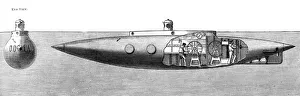 The Displacement Sinking and Rising Submarine Boat Nautilus, 1887 The Displacement Sinking and Rising Submarine Boat Nautilus, 1887