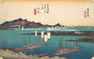 Ando Hiroshige's Distant View of Miho Beach Print, 1834