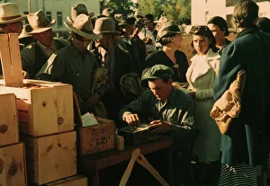 Distributing Surplus Commodities Print, St. Johns, Arizona 1940