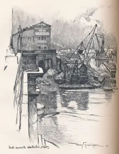 London Docks Prints: Dock Opposite Waterloo Pier, c1902. Artist: Tony Grubhofer