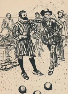 Sir Francis Drake Prints: Drake is Told That The Armada Is Approaching, c1907