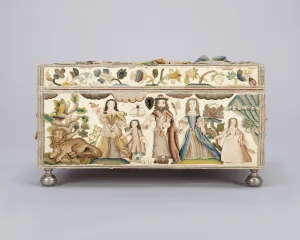 Dressing Box Depicting the Finding of Moses and Scenes from Abraham and Hagar, c. 1668 Dressing Box Depicting the Finding of Moses and Scenes from Abraham and Hagar, c. 1668