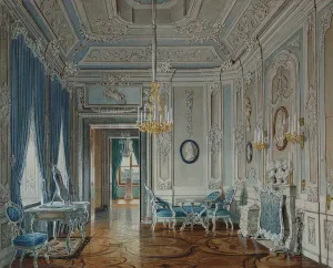 Dressing Room of the Empress Maria Feodorovna at the Gatchina Palace. Artist: Hau, Eduard (1807-1887) Dressing Room of the Empress Maria Feodorovna at the Gatchina Palace. Artist: Hau, Eduard (1807-1887)