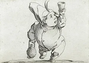 Jacques Callot's A Drinker Seen from the Front, 1616 Print