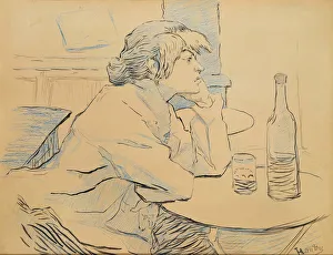 Black And White Pub Scene Prints: The Drinker (Suzanne Valadon)