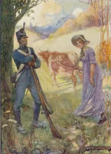 Driving A Cow Before Her, Laura Secord Passed The American Sentries, c1909, (c1920) Driving A Cow Before Her, Laura Secord Passed The American Sentries, c1909, (c1920)