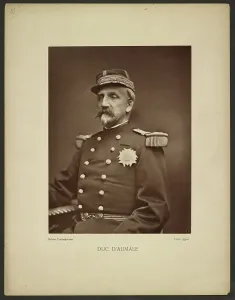 Black And White Military Uniform Prints: Duc d'Aumale, 1878. Creator: Eugene Appert