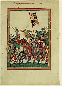 Duke John I of Brabant (From the Codex Manesse), Between 1305 and 1340. Artist: Anonymous Duke John I of Brabant (From the Codex Manesse), Between 1305 and 1340. Artist: Anonymous