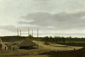 Rural Netherlands Scenery Prints: Dune Landscape with Haystack, c1628-1669. Creator: Pieter Jansz Post