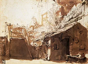 Dutch Peasant House, 17th century. Artist: Rembrandt Harmensz van Rijn Dutch Peasant House, 17th century. Artist: Rembrandt Harmensz van Rijn