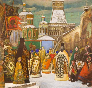 Easter Procession Print by Leonid Brailovsky (1867-1937)