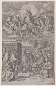 Ecclesiastics in a Landscape Print, c1650