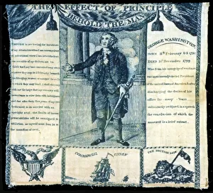 Handkerchief Print of George Washington, 1806