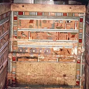 Minya Collection: Egyptian Hieroglyphs inside outer coffin of steward, Seni from El Bersha, Egypt, c2000 BC