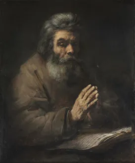 An Elderly Man in Prayer, 1660s or later. Creator: Rembrandt van Rijn (Dutch, 1606-1669) An Elderly Man in Prayer, 1660s or later. Creator: Rembrandt van Rijn (Dutch, 1606-1669)