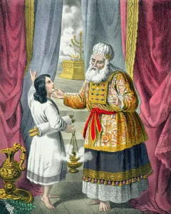 Christianity In The 19th Century Prints: Eli questioning Samuel regarding his vision, 1870s. Artist: Siegfried Detlev Bendixen